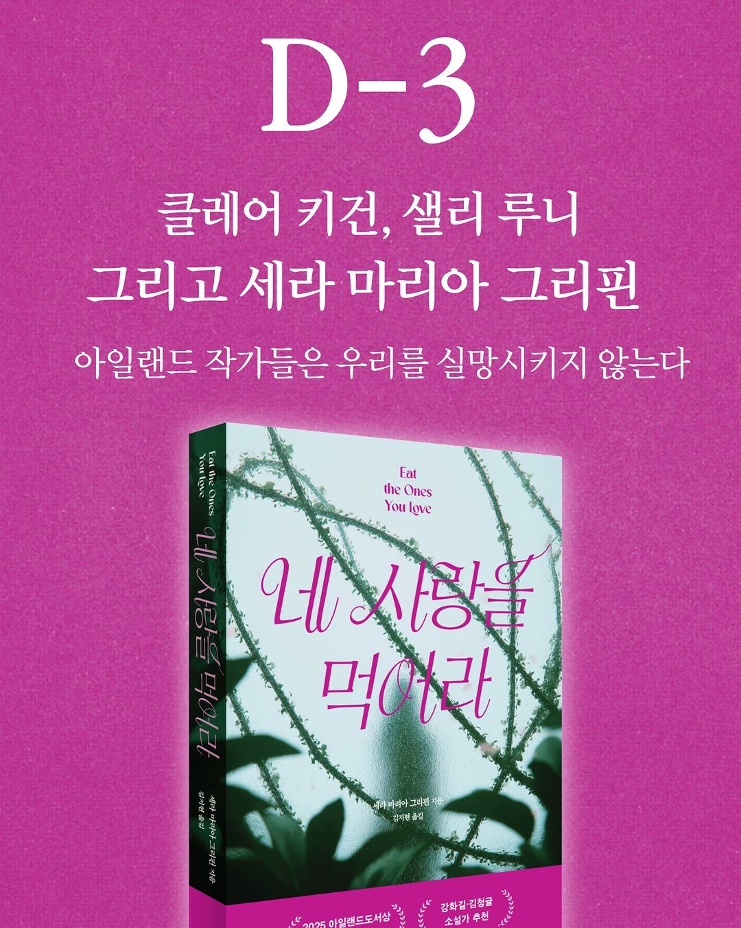 hubble_books 게시물 이미지: 🩷D-3🩷

아일랜드 출간 즉시 화제의 베스트셀러!

세라 마리아 그리핀, 『네...