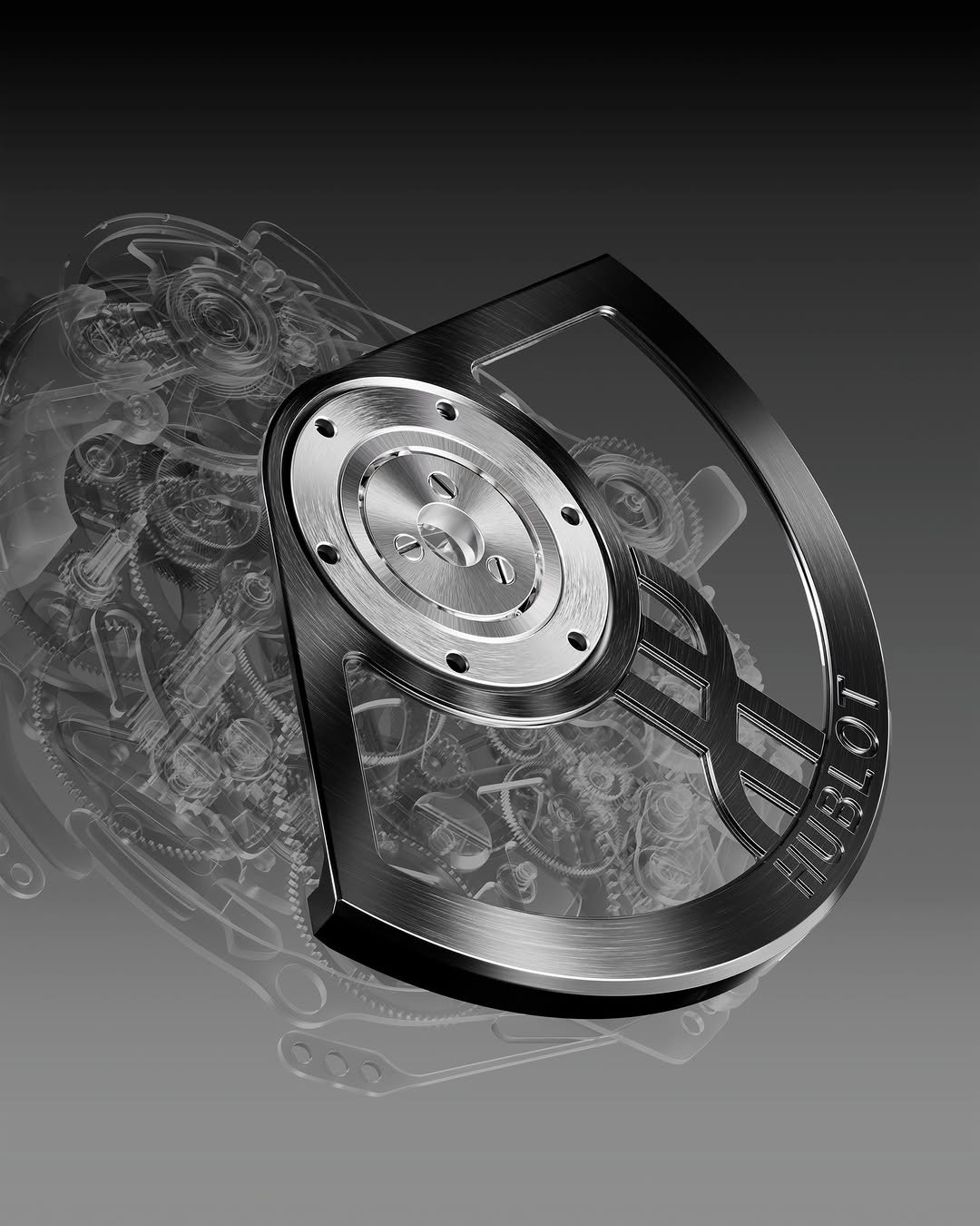 Photo by Hublot on March 13, 2026. May be an image of wrist watch, pocketwatch, belt buckle and text.