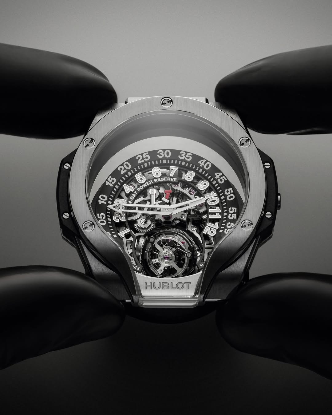 Photo by Hublot on March 31, 2026. May be an image of wrist watch, pocketwatch and text.