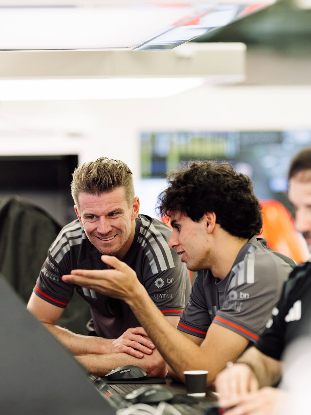 Photo shared by Nico Hulkenberg on February 20, 2026 tagging @audif1. May be a video game screenshot of text.