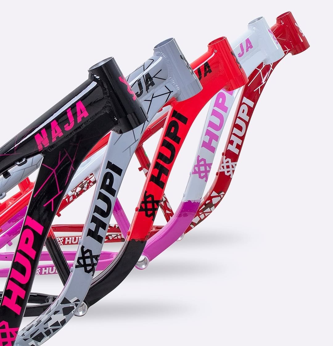 Photo by HUPI Bikes in São Bento do Sul. May be an image of sports equipment, water bottle and text that says 'JA NAJA NAJA U 安 aS HOH HUPI SUE E5 HU শুু AHU ाण M 爭'.