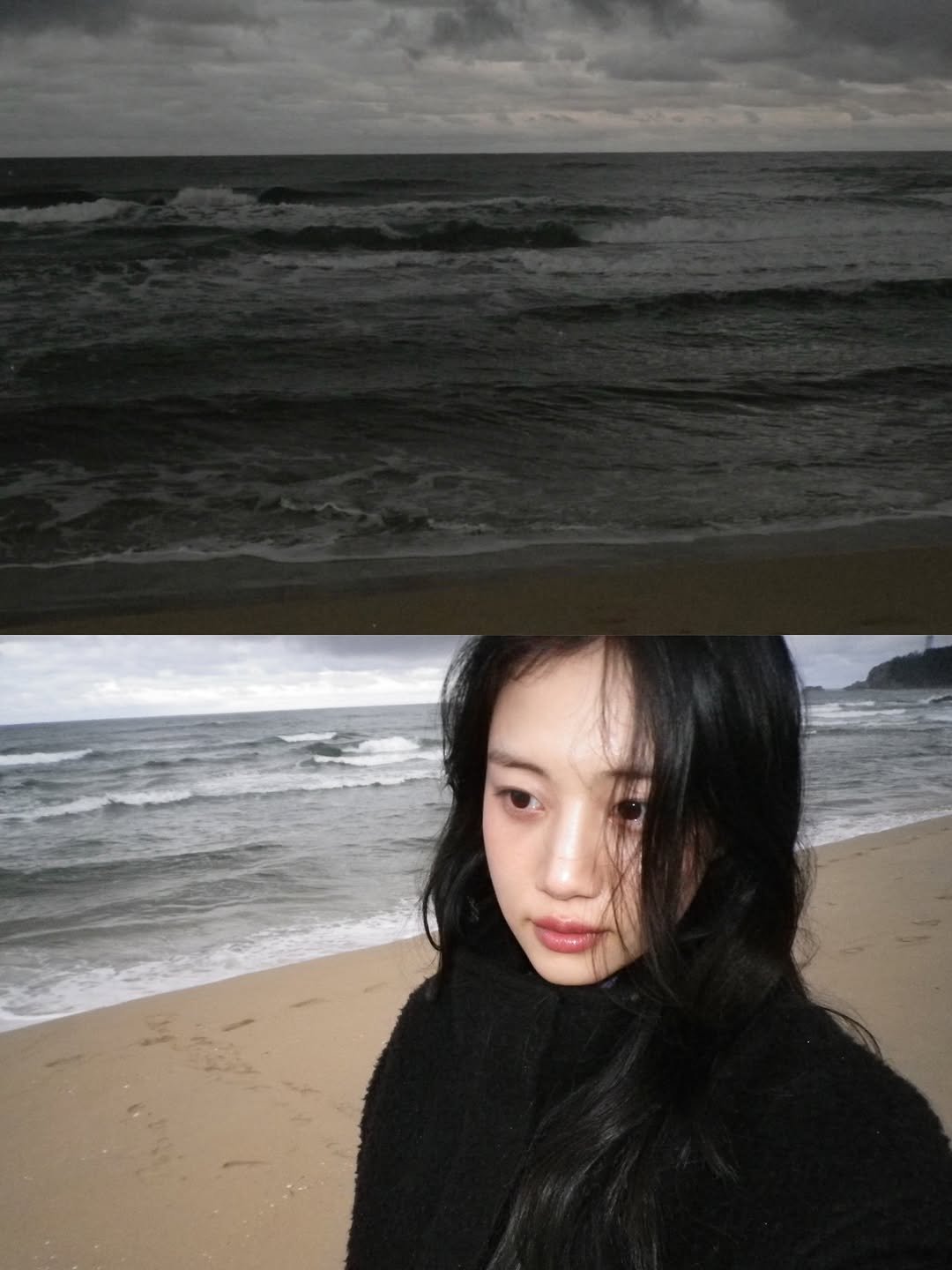 Photo by 홍화연 ••• Hong Hwayeon on October 21, 2025. May be an image of beach and text.