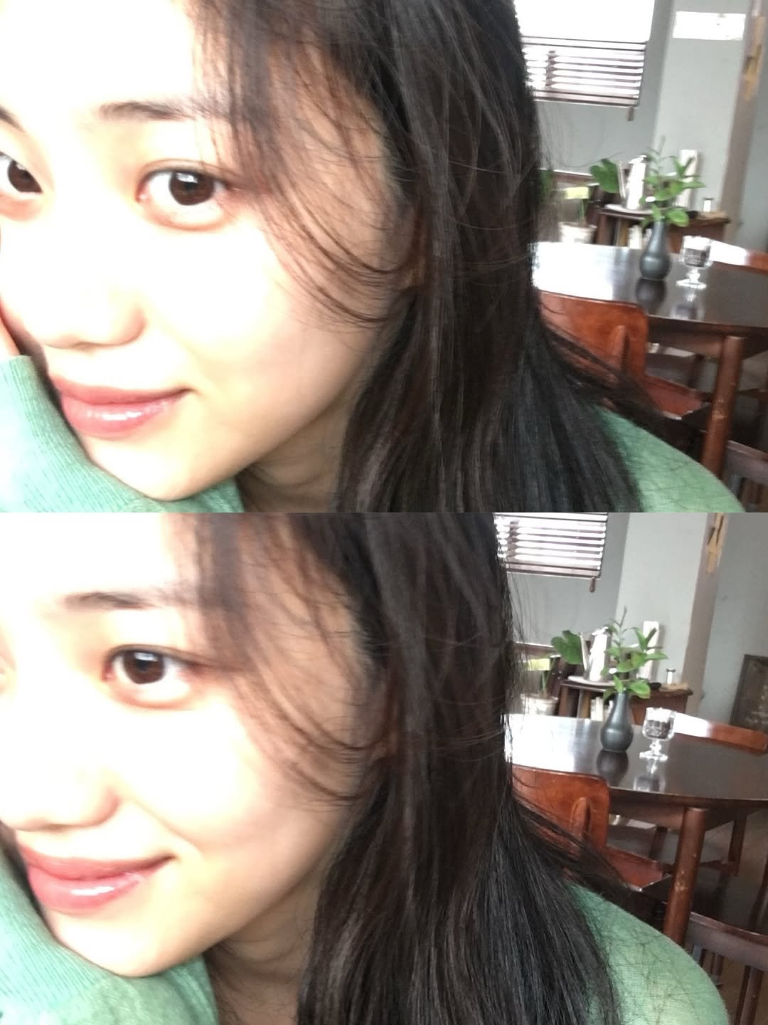Photo by 홍화연 ••• Hong Hwayeon on August 05, 2025. May be a selfie of 2 people, hair and text.