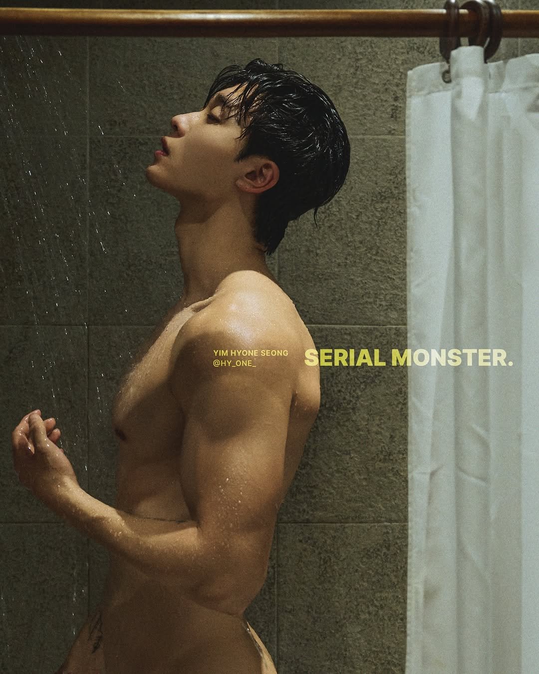 Photo shared by 바디프로필 시리얼몬스터 on March 12, 2026 tagging @hy_one_. May be an image of underwear and text that says 'YIM HYONE SEONG @HY_ONE_ YIMHYONESEONG SERIALMONSTER. ONE_ @HY_ SERIAL MONSTER.'.