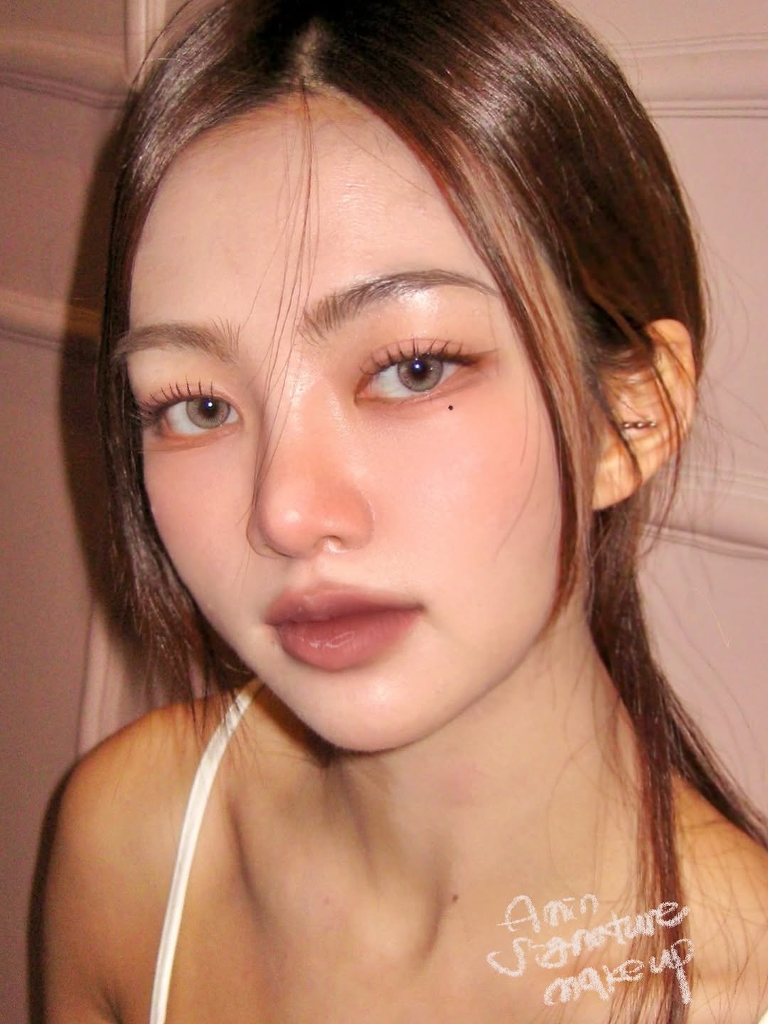 Photo shared by 요닝 민혜정이사💄아민 on September 17, 2025 tagging @hyejungmin7. May be a closeup of 1 person, makeup, hair and text.