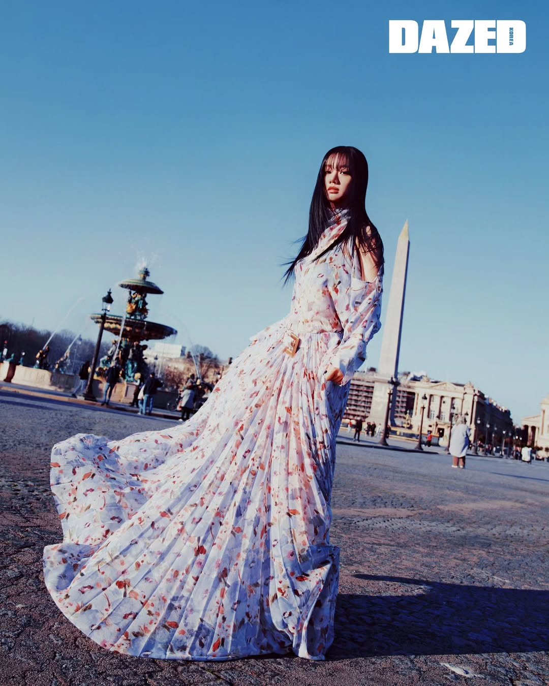 Photo by 혜리| HYERI on March 16, 2026. May be an image of dress, gown and text that says 'DAZED'.