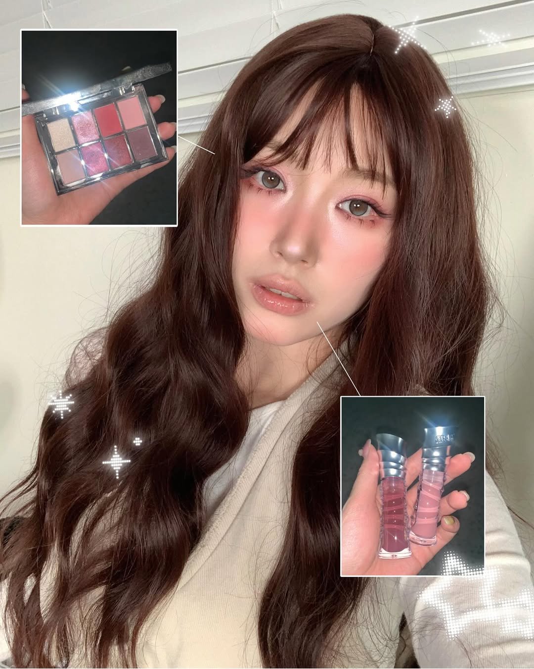 Photo shared by 효블리 Hyovely I 핑잘봄웜라 I 뷰티꿀팁 I 관리팁 I 요즘뷰티 I 패션템리뷰 on April 24, 2026 tagging @riskybeauty_official. May be an image of one or more people, makeup, lipstick, eyeliner, hair and text.