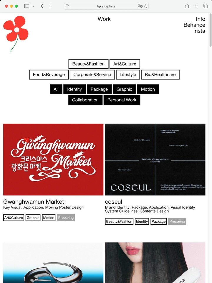 hyojjjinkim 게시물 이미지: hjk.graphics는 조금씩 바뀌고 있습니다.👀 요즘은 포트폴리오 웹사이트를...