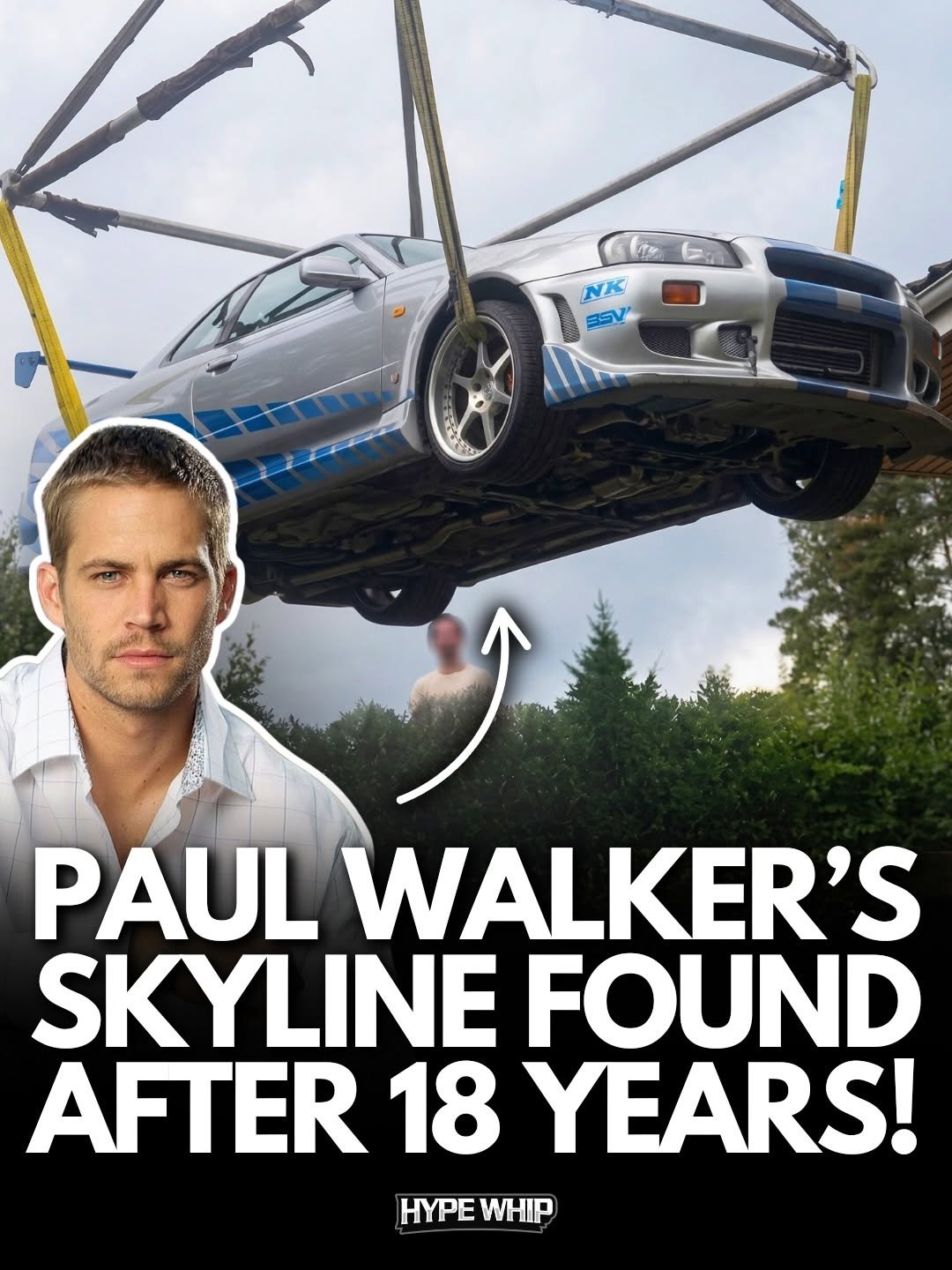 Photo shared by HYPEWHIP on March 23, 2026 tagging @hypewhip. May be an image of poster, magazine, race car and text that says '一m NK ESV PAUL WALKER'S SKYLINE FOUND AFTER 18 YEARS! HYPE WHIP'.