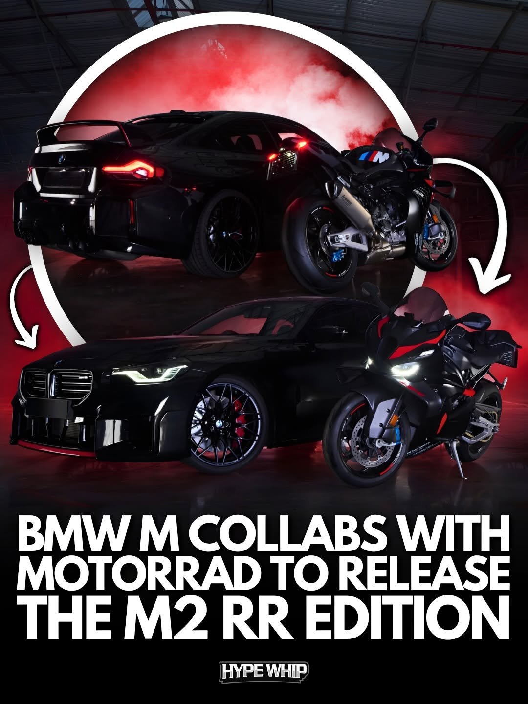Photo shared by HYPEWHIP on April 26, 2026 tagging @hypewhip. May be an image of motorcycle, wheel, poster, magazine and text that says 'ለ ስየንጵ BMW M COLLABS WITH MOTORRAD tO RELEASE THE M2 RR EDITION HYPE WHIP'.