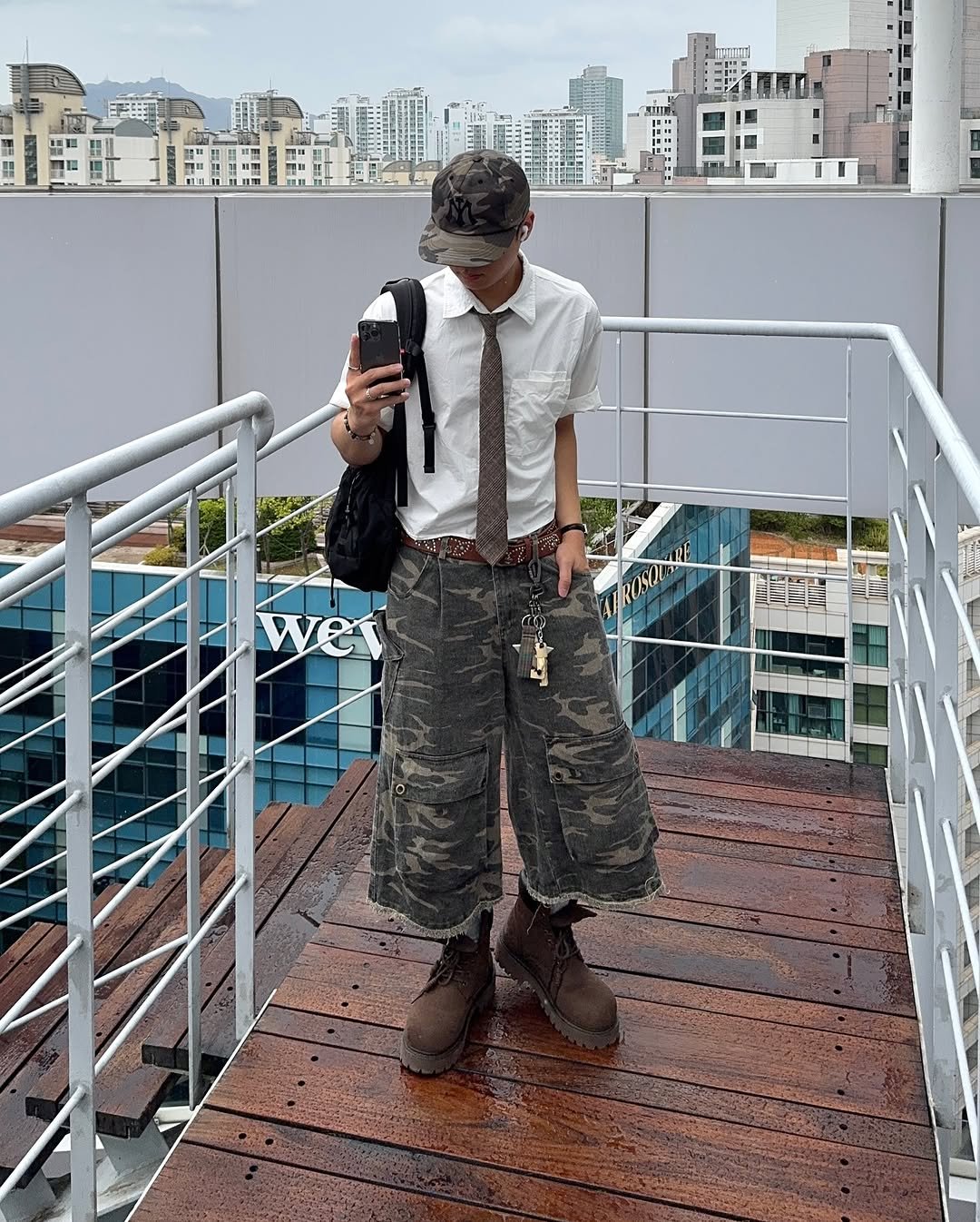 Photo shared by 황혁 on August 18, 2025 tagging @nonblank_, and @thanksmessia. May be an image of 1 person, wingtip shoes, military uniform and text.