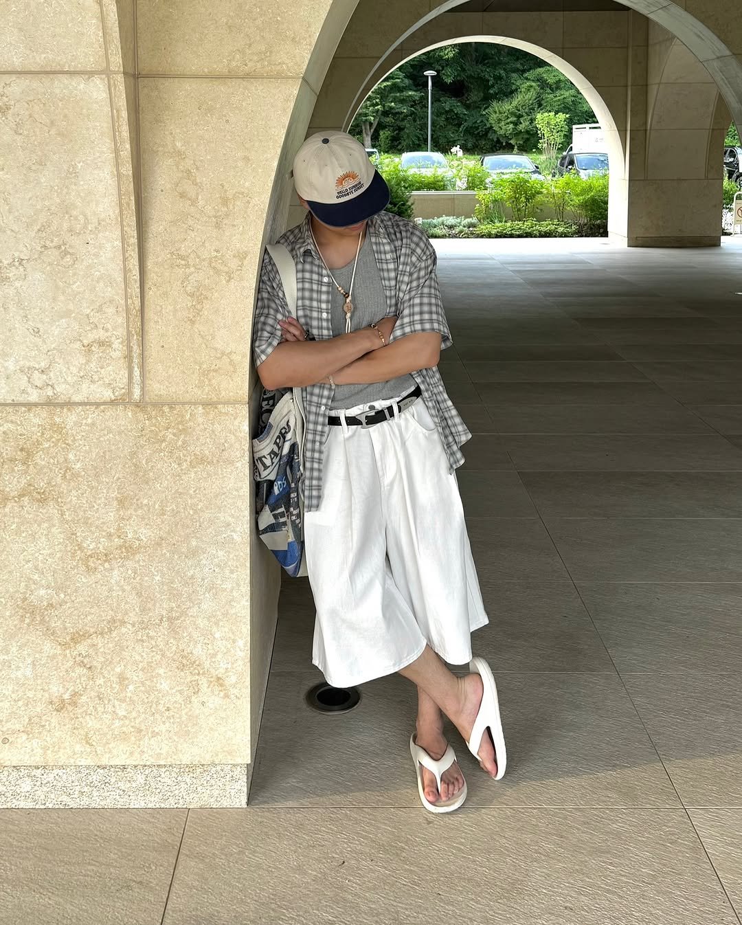 Photo shared by 황혁 on August 11, 2025 tagging @afterpray_official, @leire_seoul, and @hello.sunrise.official. May be an image of 1 person, sarong and text.