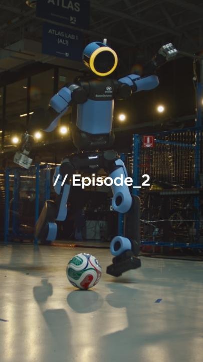 hyundai 게시물 이미지: Atlas learns to kick the ball.
And even a...