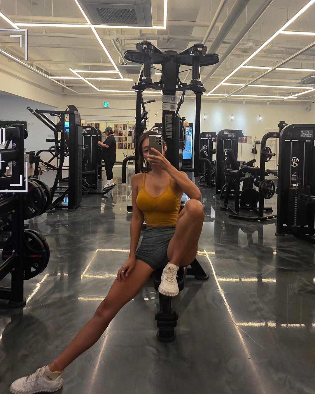 Photo by 김현지 / Hyunji Kim in 제주도 Jeju Island with @pinnacle_fitnesscenter. May be an image of 1 person, practicing yoga, activewear, treadmill and text.