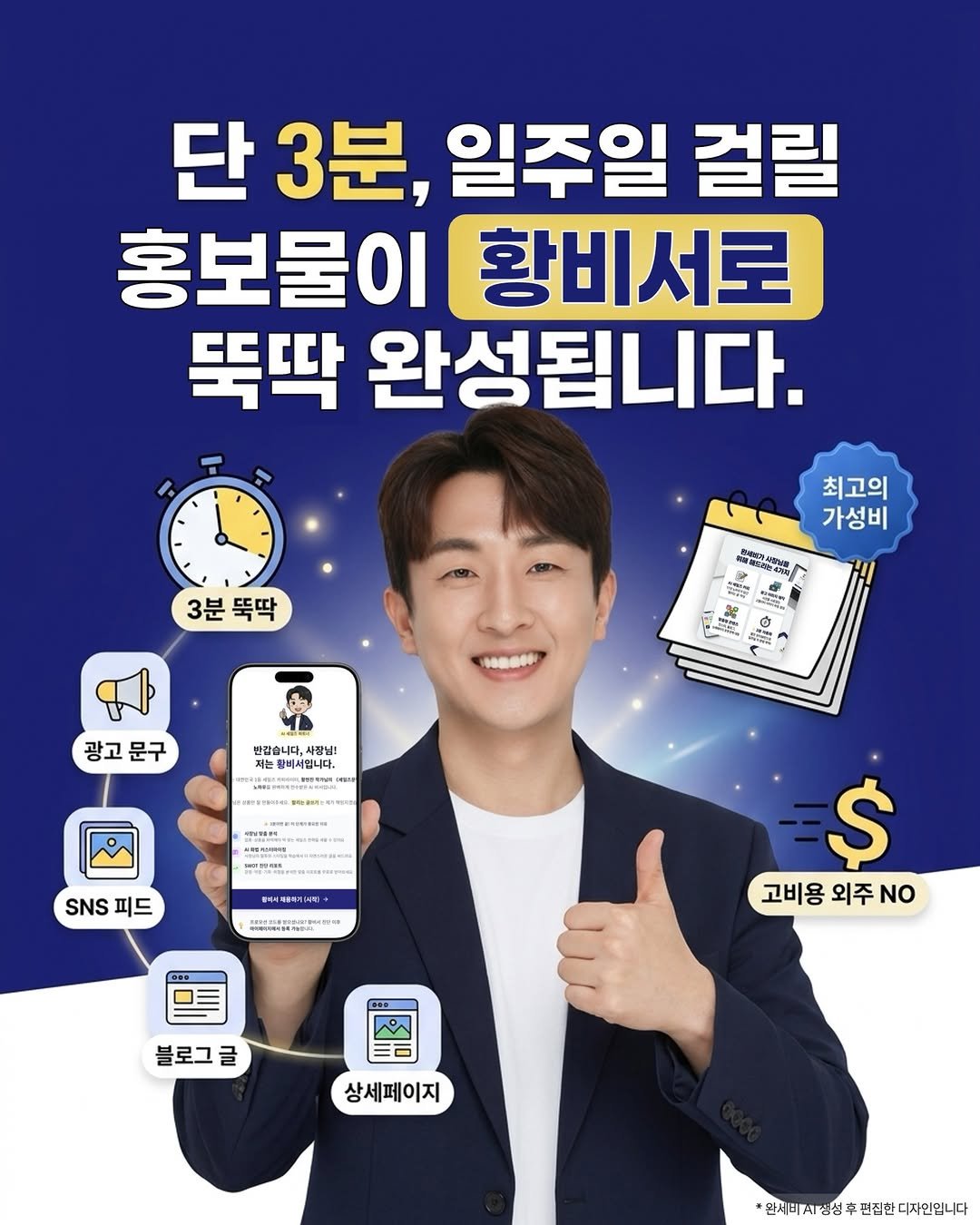 hyunjin_salessalon 게시물 이미지: [완세비로 만든 콘텐츠 입니다]
매일 밤, 홍보 문구 고민에 잠 못 드셨나요?...