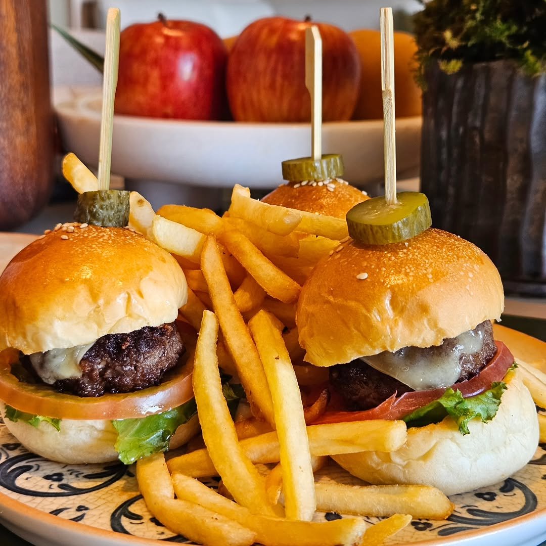 Photo by Hyunjoon Yoo on November 01, 2025. May be an image of burger, french fries and text.