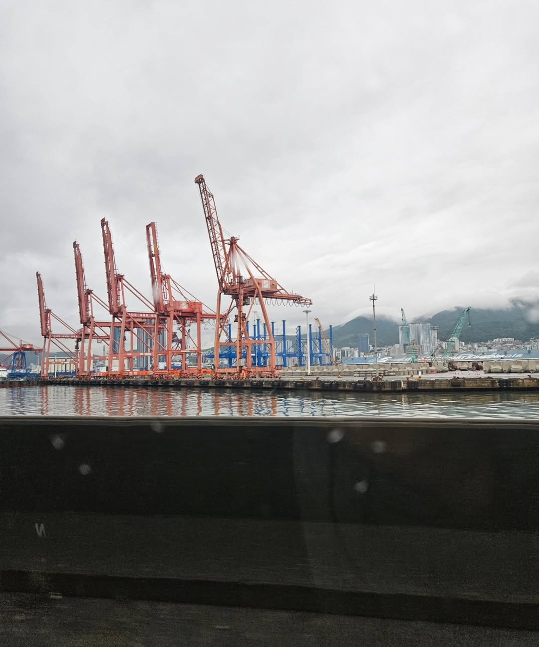 Photo by Hyunjoon Yoo on August 12, 2025. May be an image of ship, barge, crane and text.