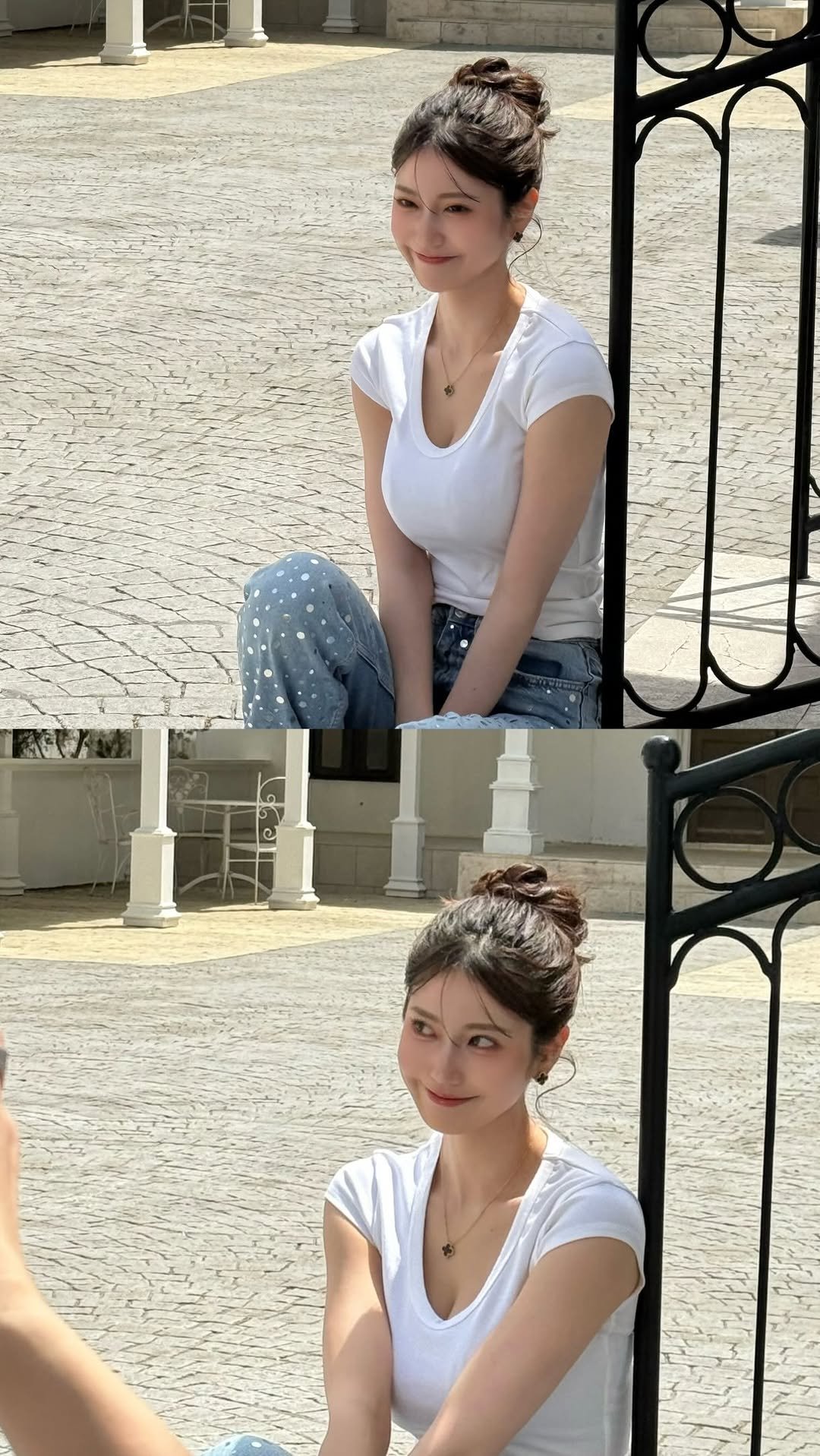 i.am_natsuki_ 게시물 이미지: 「あっちいこ」って言ってる🌻

お団子ヘアしたよ🤍
たのしい撮影で、ずっと笑ってた〜😚