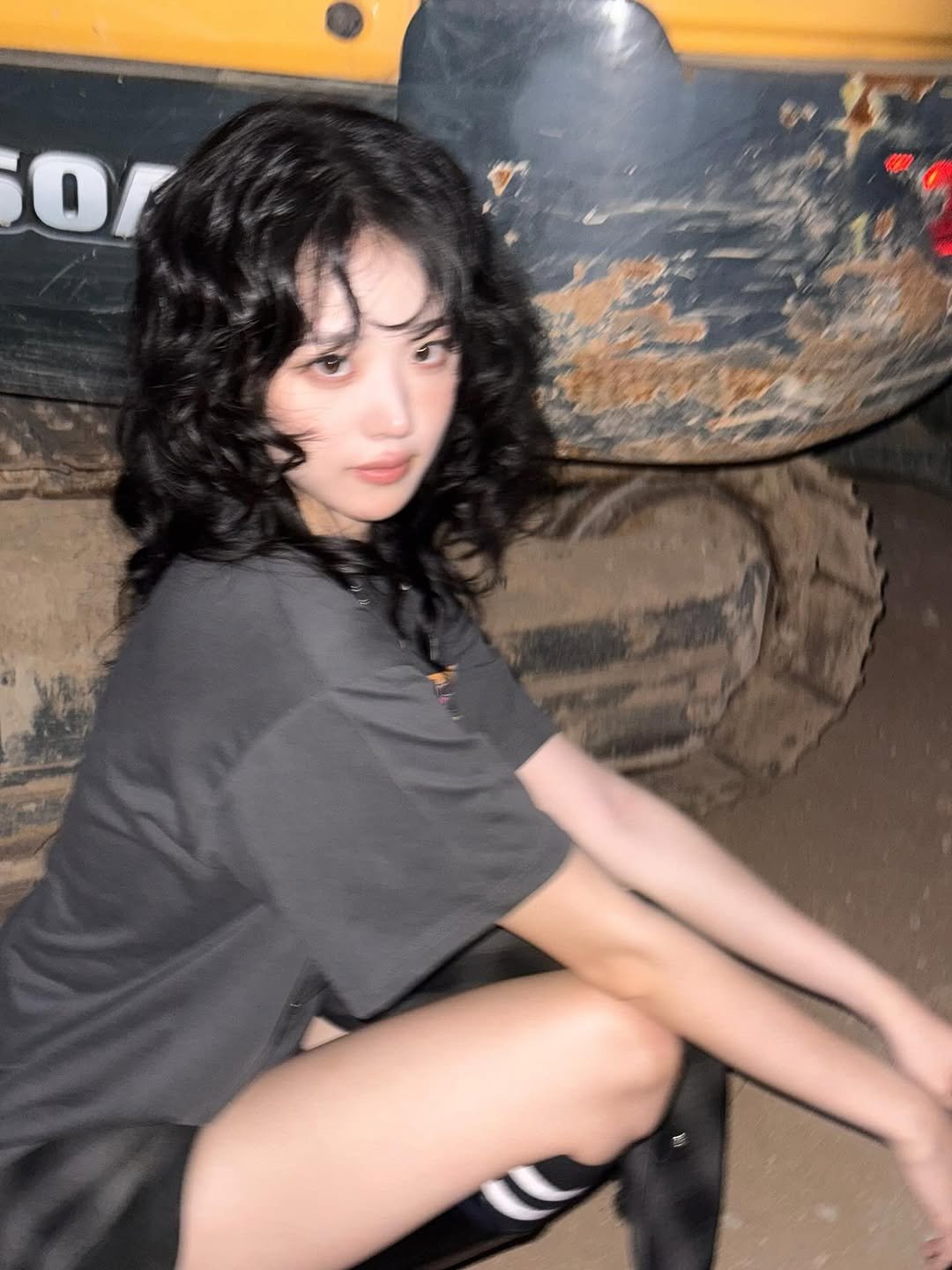 Photo by Hina ひな on June 23, 2025. May be an image of 1 person, fishnet stockings, outdoors and text that says 'or'.