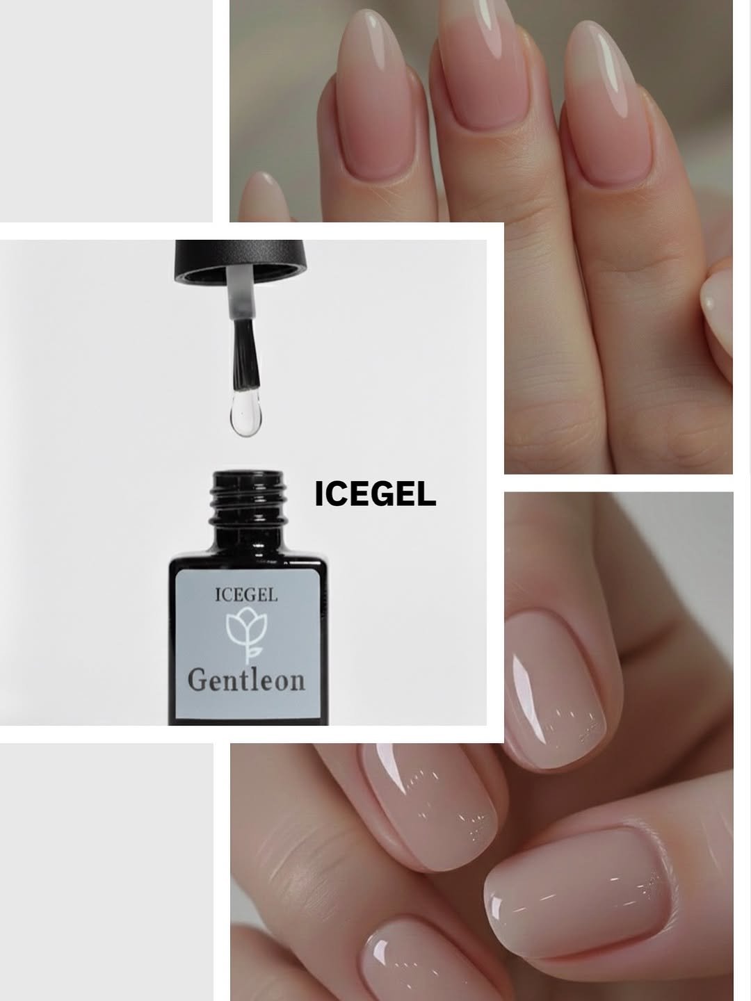 Photo by 아이스젤  アイスジェル | nailart | 젤네일 브랜드 on December 26, 2025. May be an image of one or more people, fingernails, bottle and text that says 'T ICEGEL ICEGEL ICEGEL Gentleon'.