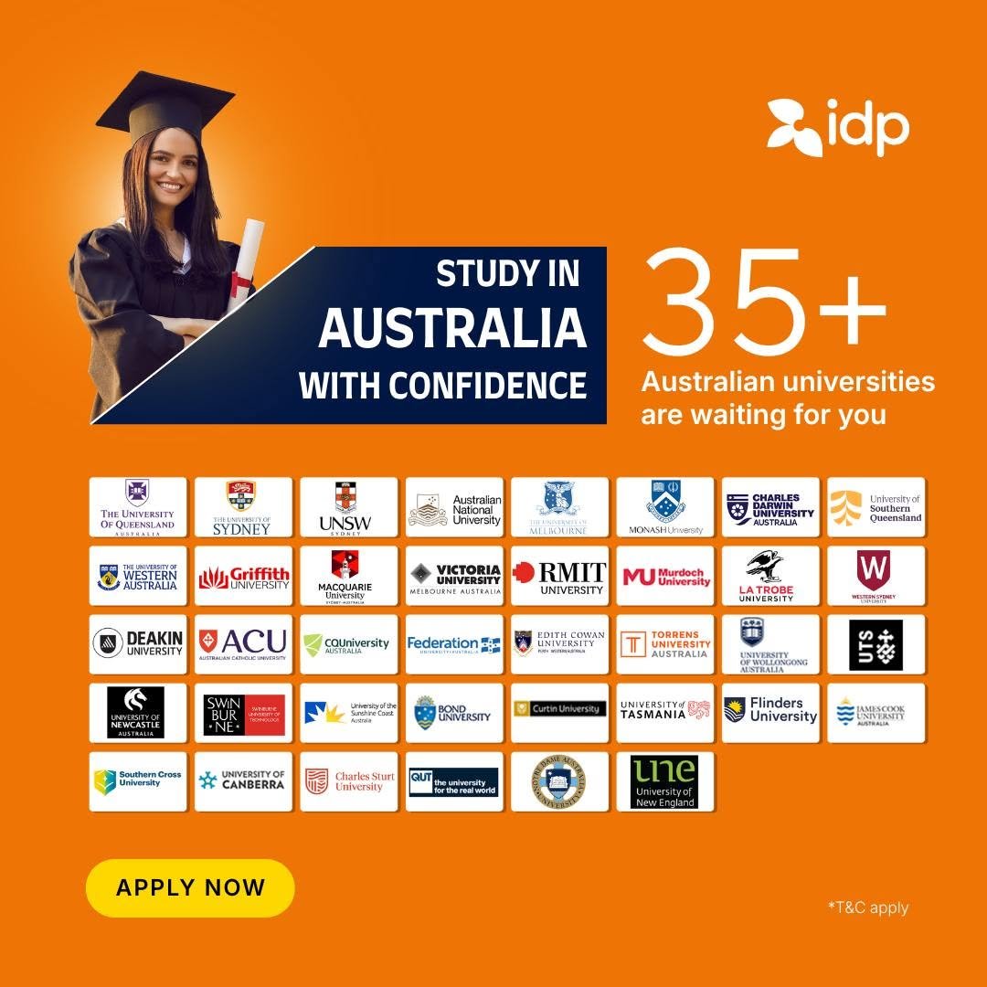 Photo by IDP Education on March 13, 2026. May be an image of text.