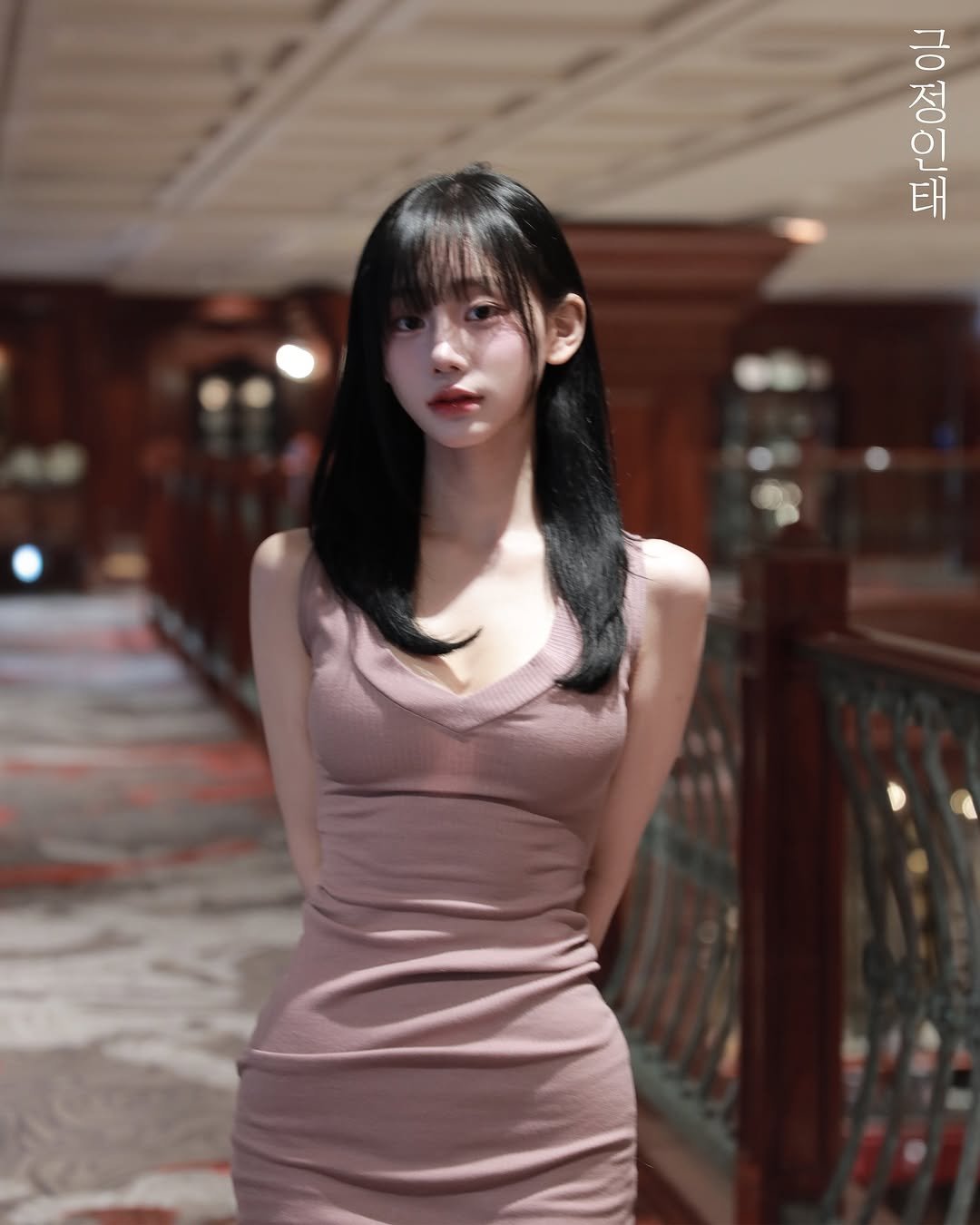 Photo shared by 오연하 on March 15, 2025 tagging @positiveintae. May be an image of one or more people, hair, dress and text.