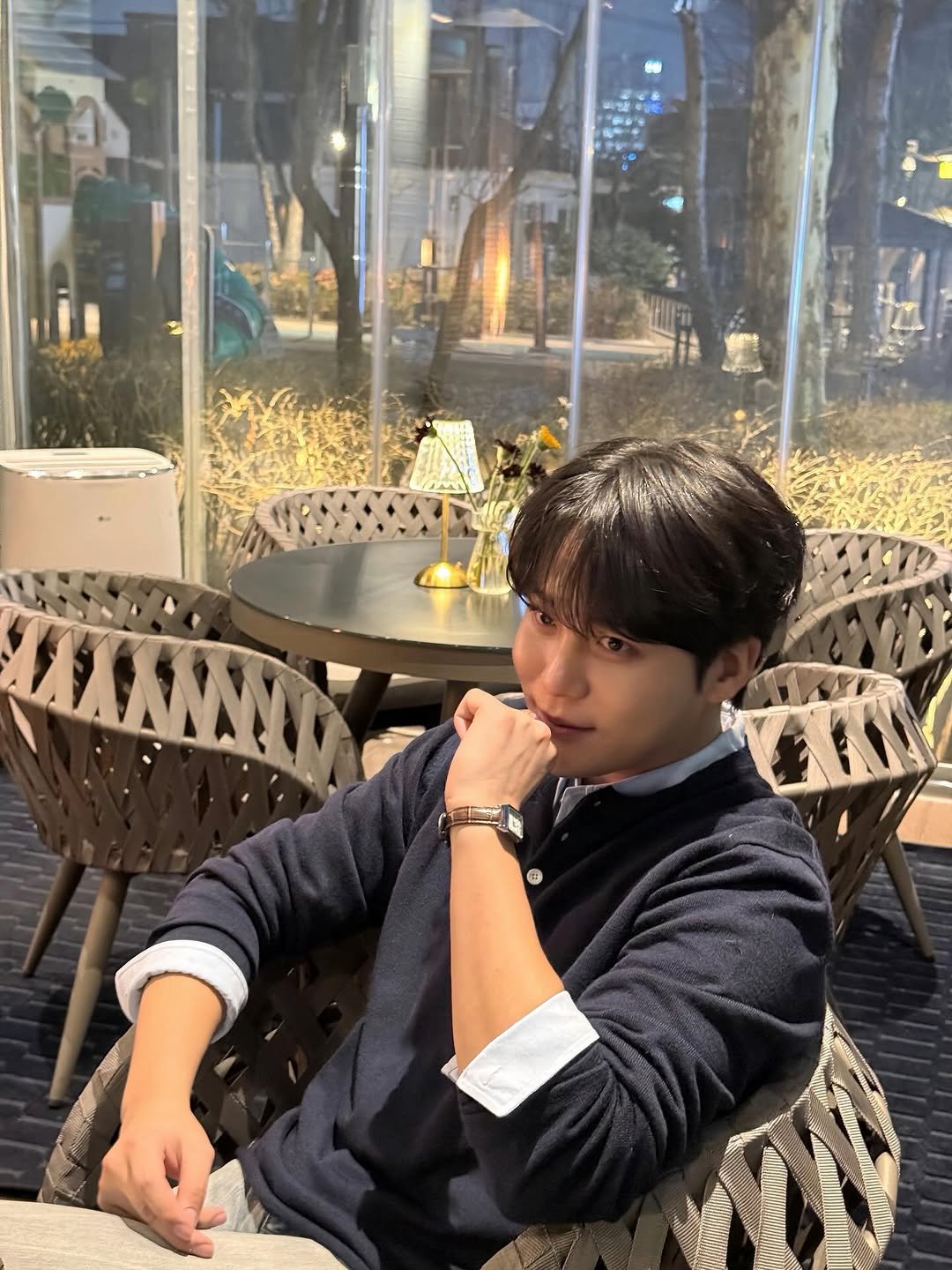 Photo by JONGHO on March 25, 2026. May be an image of one or more people, hair, duffle coat, turtleneck and text.