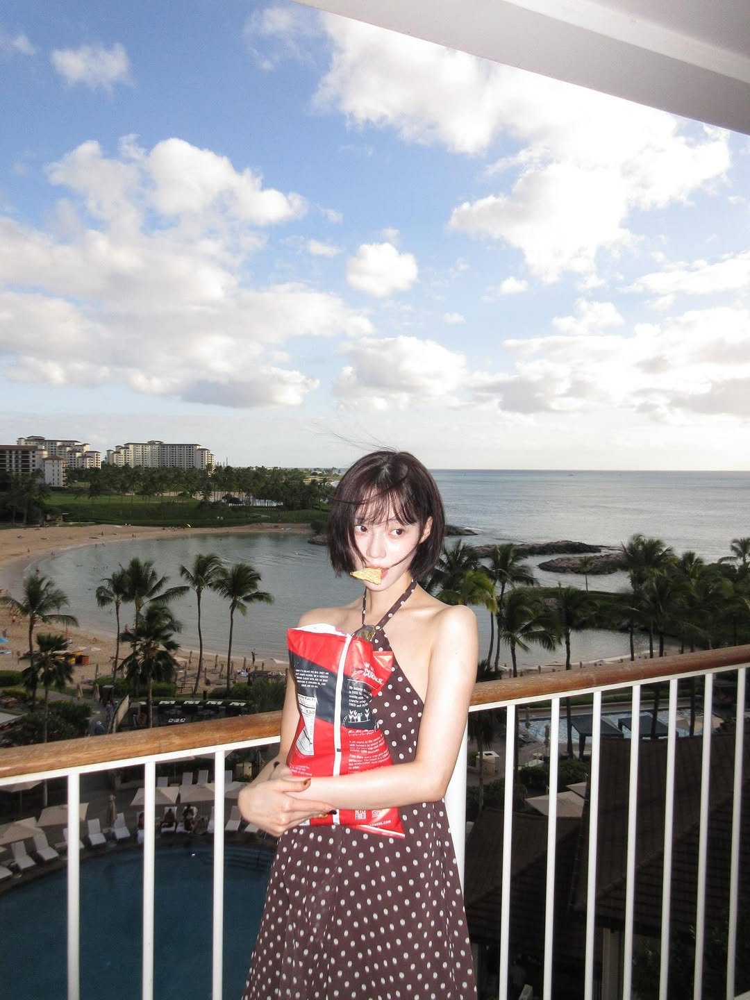 Photo by WINTER on February 02, 2026. May be an image of dress, sundress, palm trees and text.