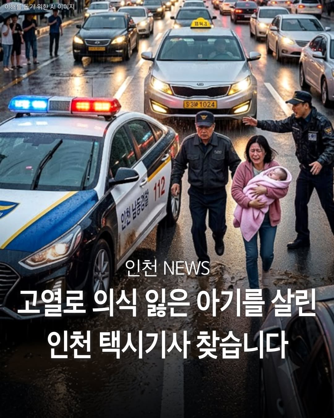incheon_hotp 게시물 이미지: 의식을 잃은 12개월 아기의 생명을 살리는 데 도움을 준 택시기사를 경찰이 찾고...
