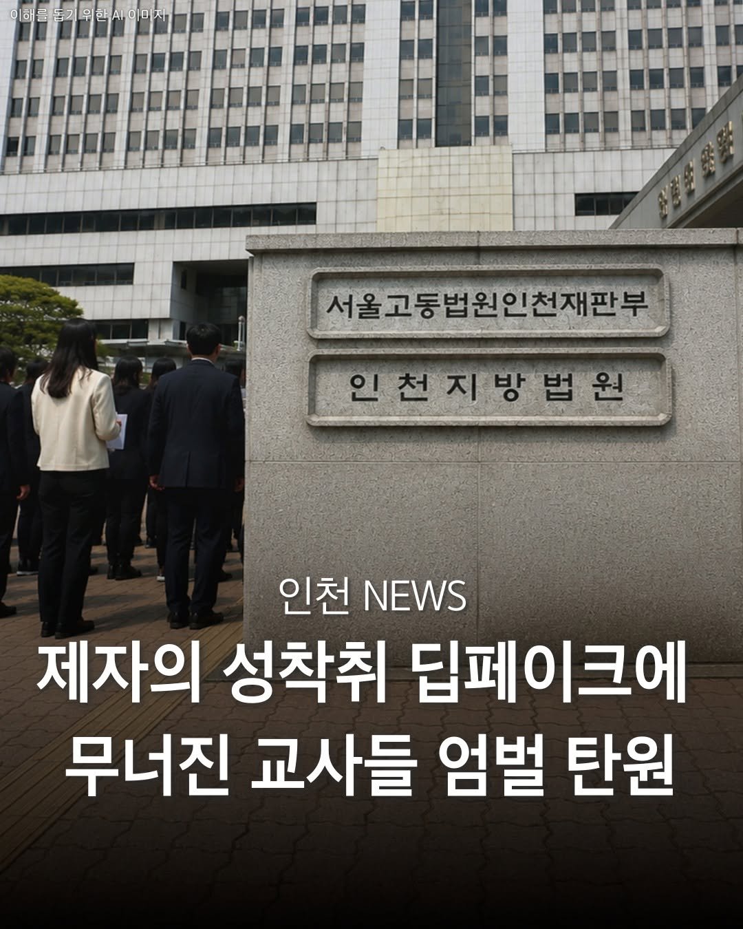 incheon_hotp 게시물 이미지: 8일 인천지방법원. 딥페이크 범죄 피해를 입은 교사들이 직접 법정에 나와 재판부에...
