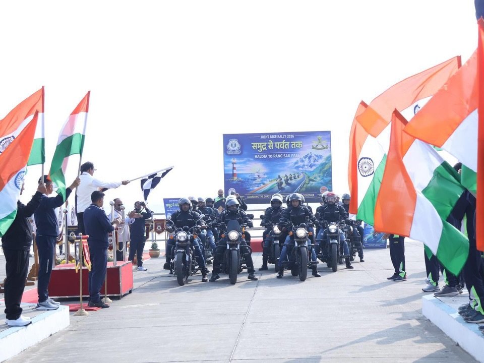 Photo by Indian Coast Guard on February 11, 2026. May be an image of flag and text.