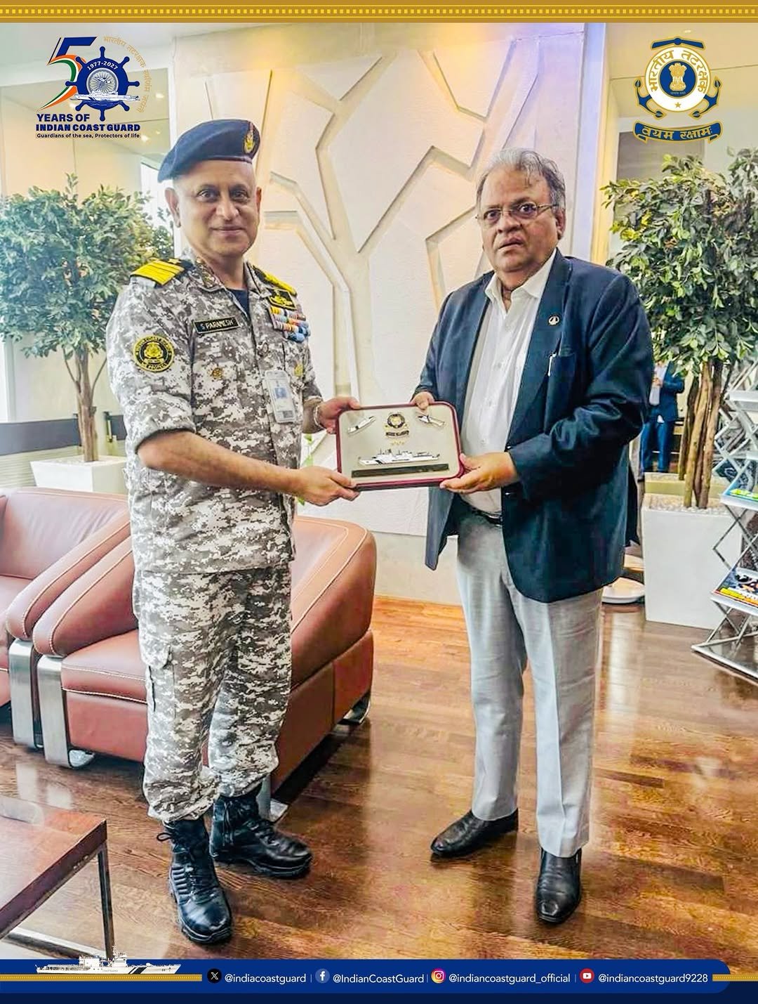 indiancoastguard_official 게시물 이미지: Director General Paramesh Sivamani, AVSM, PTM,...