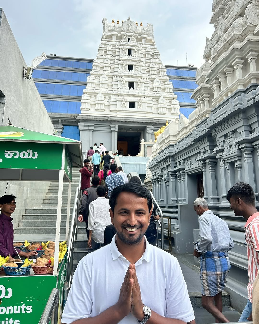 Photo by Santosh Jadhav on September 25, 2025. May be an image of 6 people, temple and text that says 'ಕಾಯಿ 나종이이 ి onuts'.