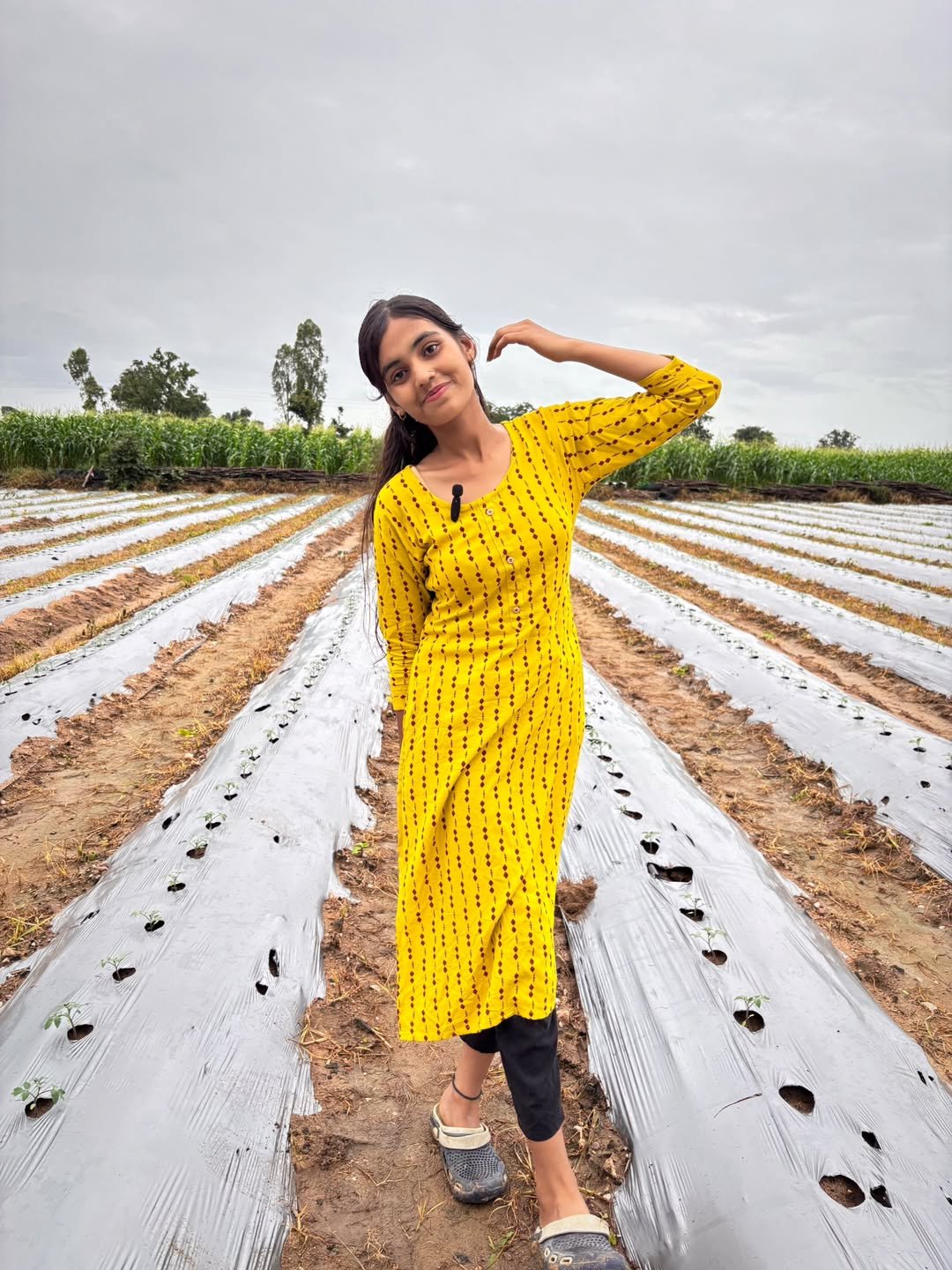 Photo by Mahi Pawar | Agriculture & Farming on July 25, 2025. May be an image of sundress.