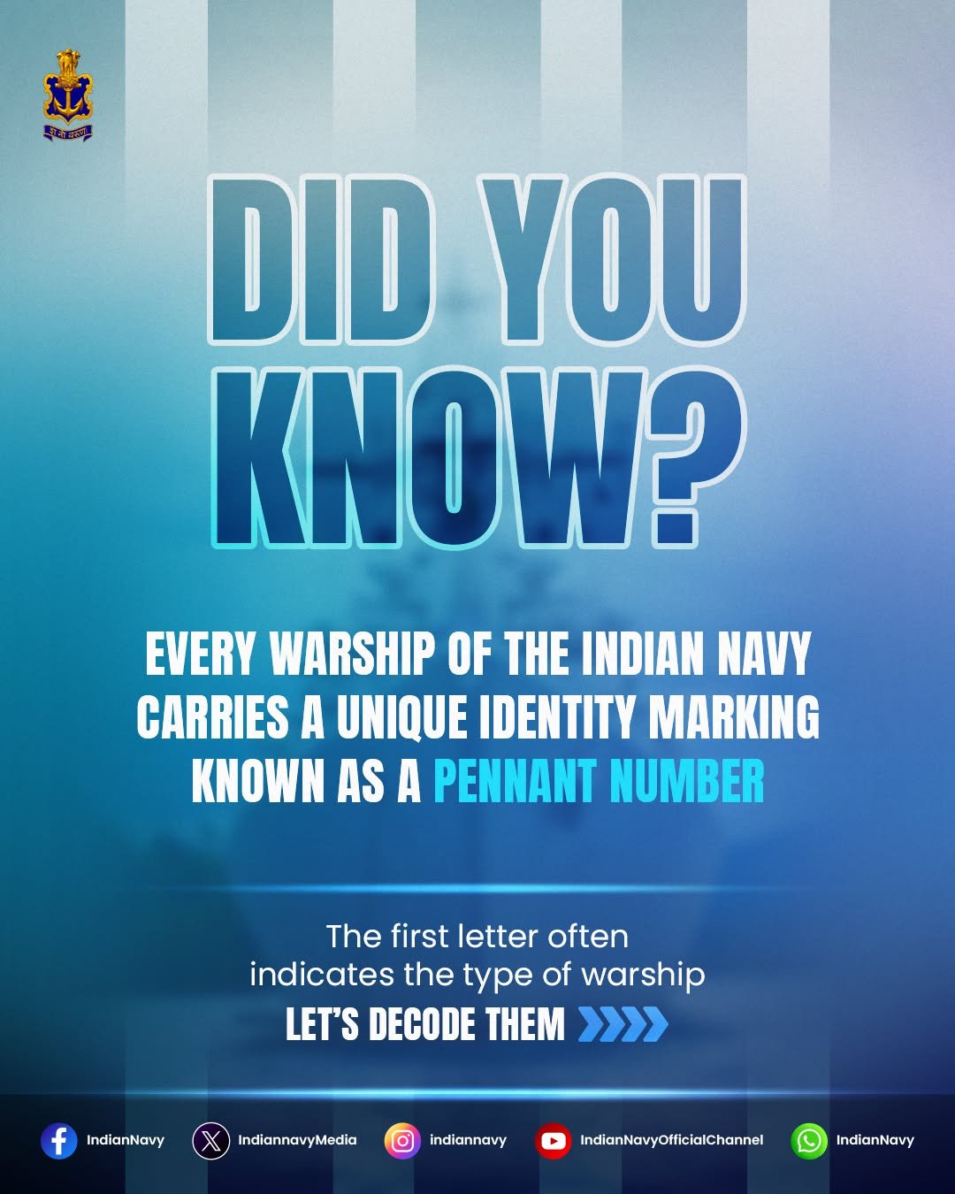 indiannavy 게시물 이미지: Every warship in the Indian Navy carries a...