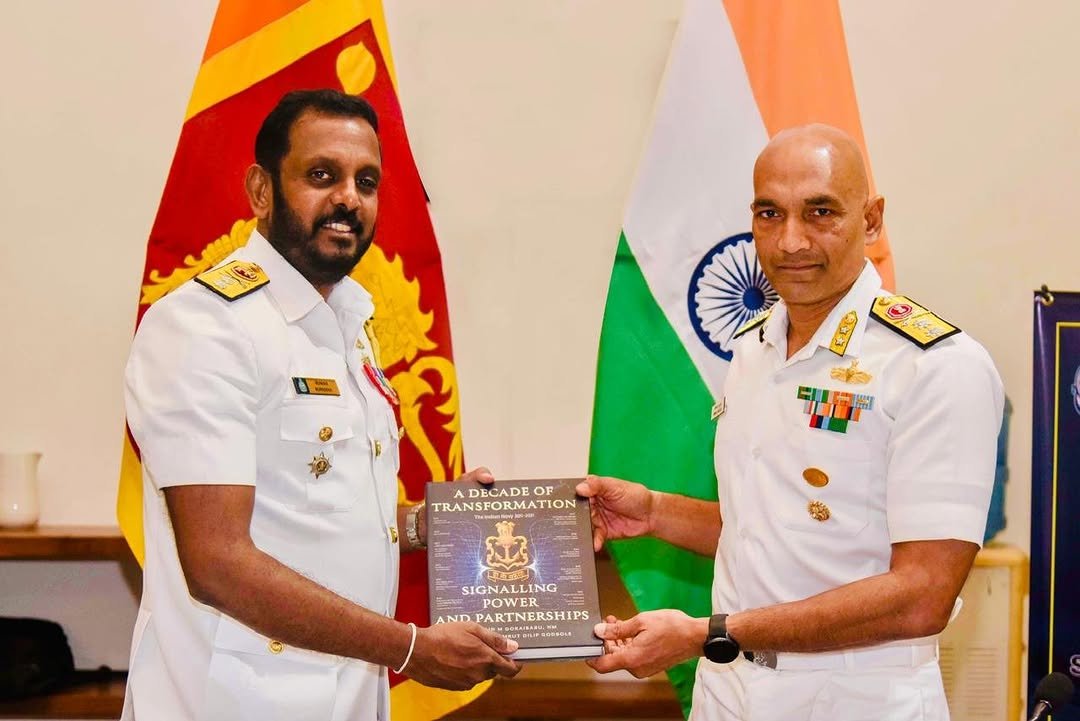 Photo by Indian Navy Official Account on January 15, 2026. May be an image of ‎flag and ‎text that says '‎DECADEOF DECADEOF OF TRAN TRANSFORMATION سن SIGNALLING POWER A ND PARTNERSHIPS AOSGLE‎'‎‎.