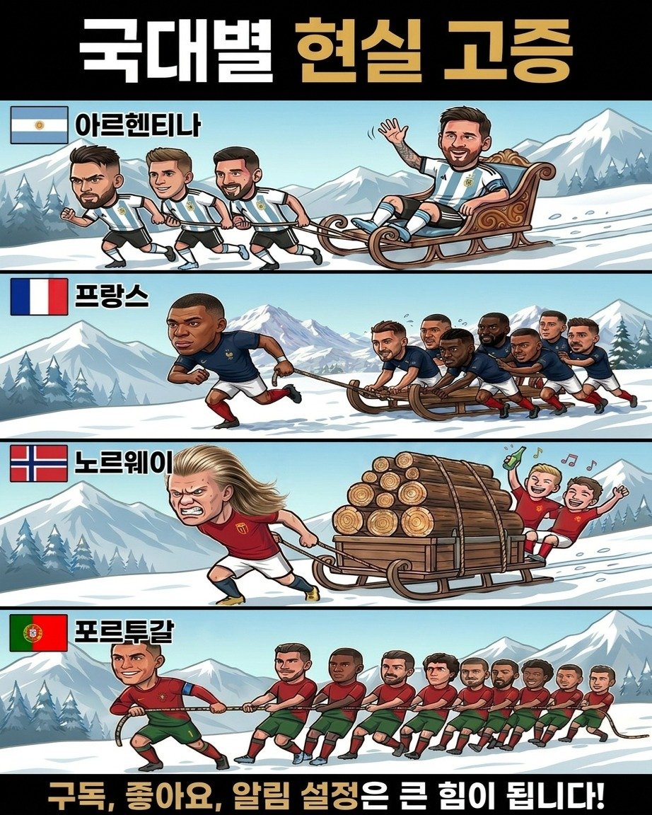 information_rank 게시물 이미지: 축구 스타들의 국대 현실 고증.jpg ⚽️

축구팬들이라면 백 퍼센트 공감할 수밖에...