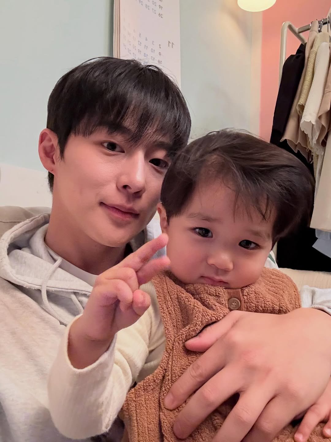 Photo shared by 배인혁 on February 24, 2026 tagging @_yuho_o. May be an image of baby, hair and text.