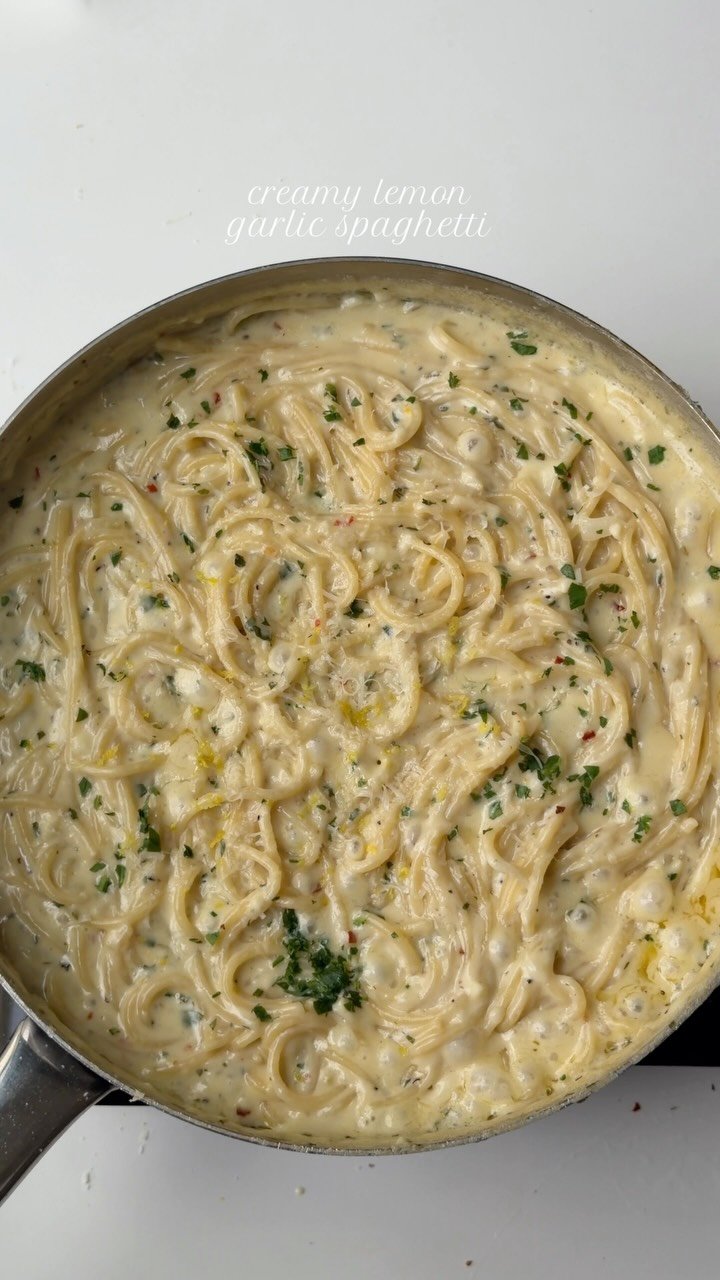 iramsfoodstory 게시물 이미지: Creamy lemon garlic spaghetti 🍝 

Ingredients...
