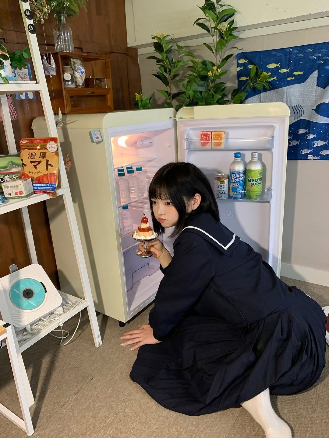 Photo shared by 네오 on September 25, 2025 tagging @kane_ing, and @8film.com_. May be an image of 1 person, refrigerator, vending machine and text.