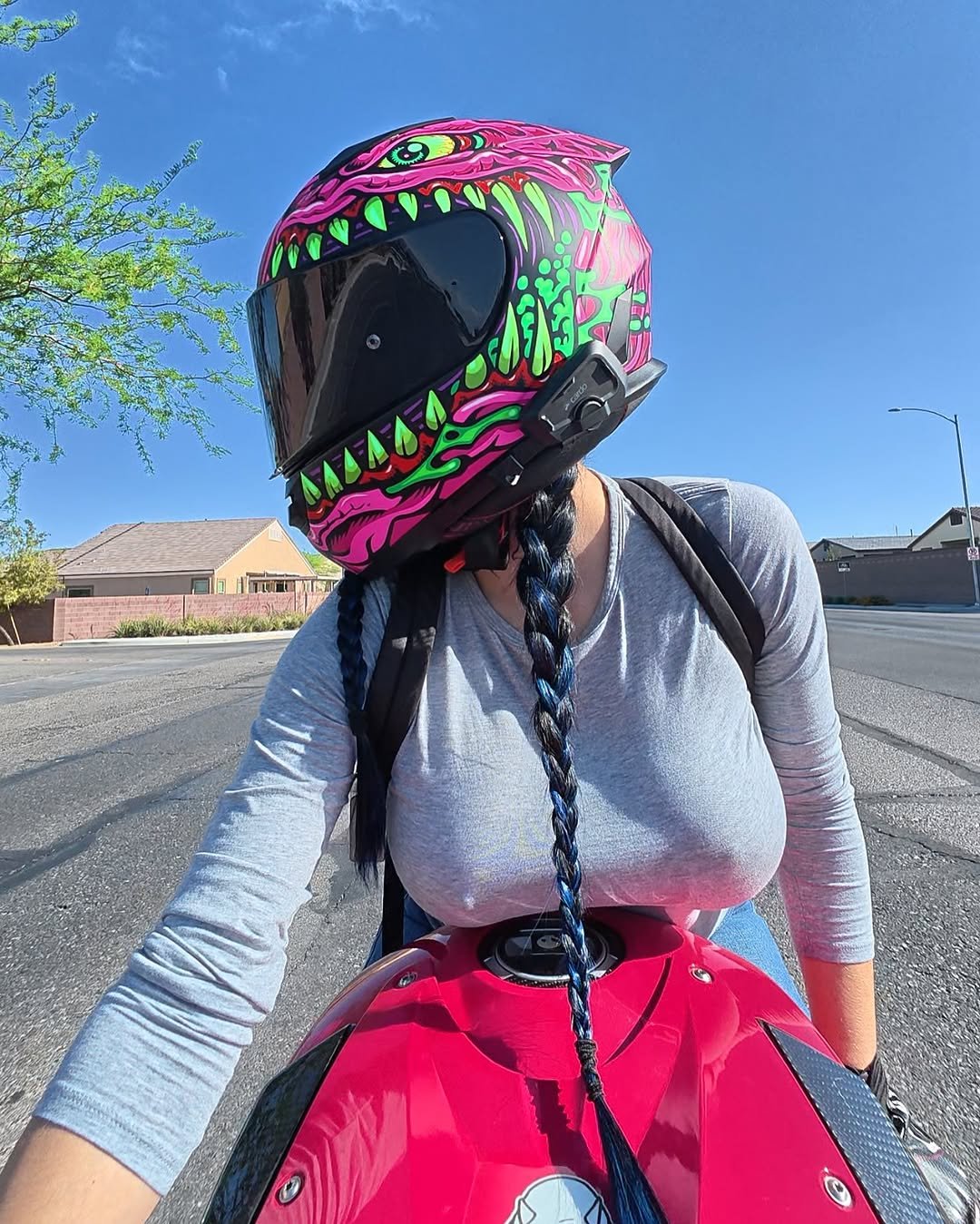 Photo by Karli Anne Mergenthaler on May 27, 2025. May be an image of 1 person and motorcycle.