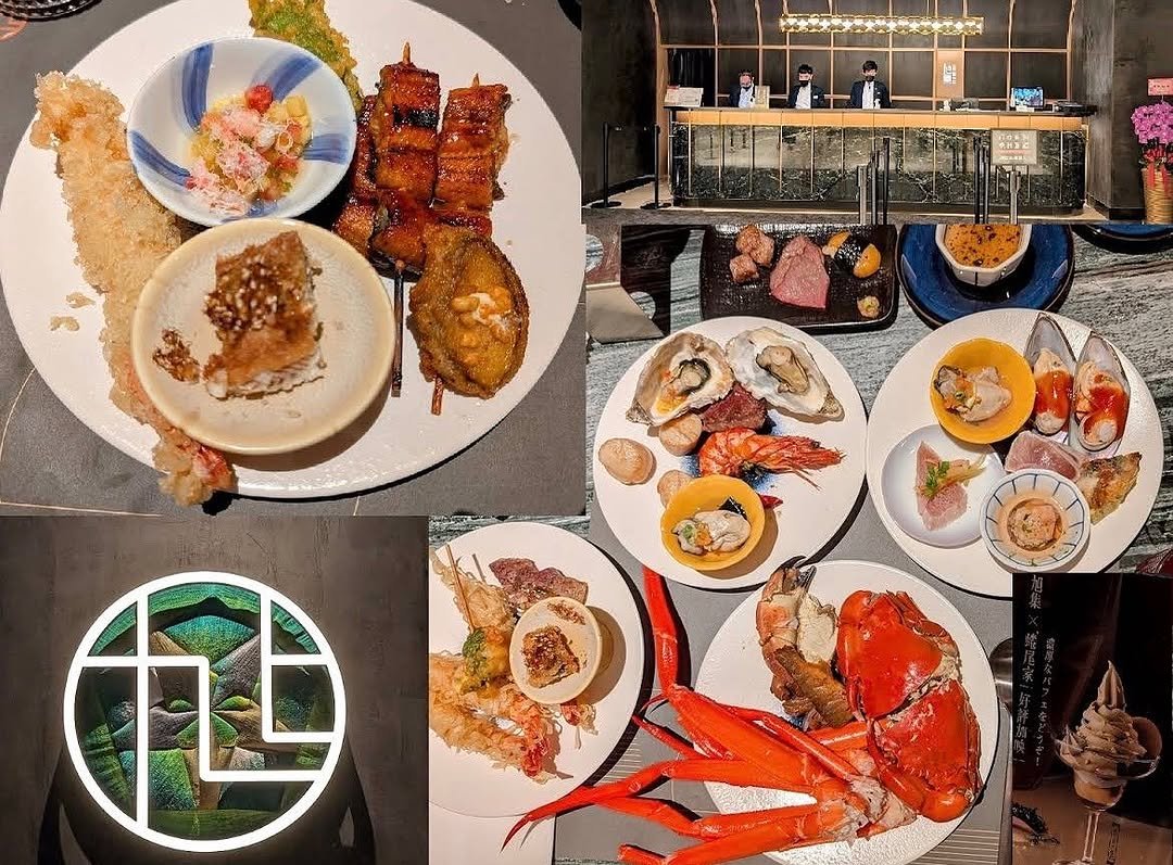 Photo by 郭千雯 on September 30, 2025. May be an image of sushi, shellfish, lobster, buffet and text.