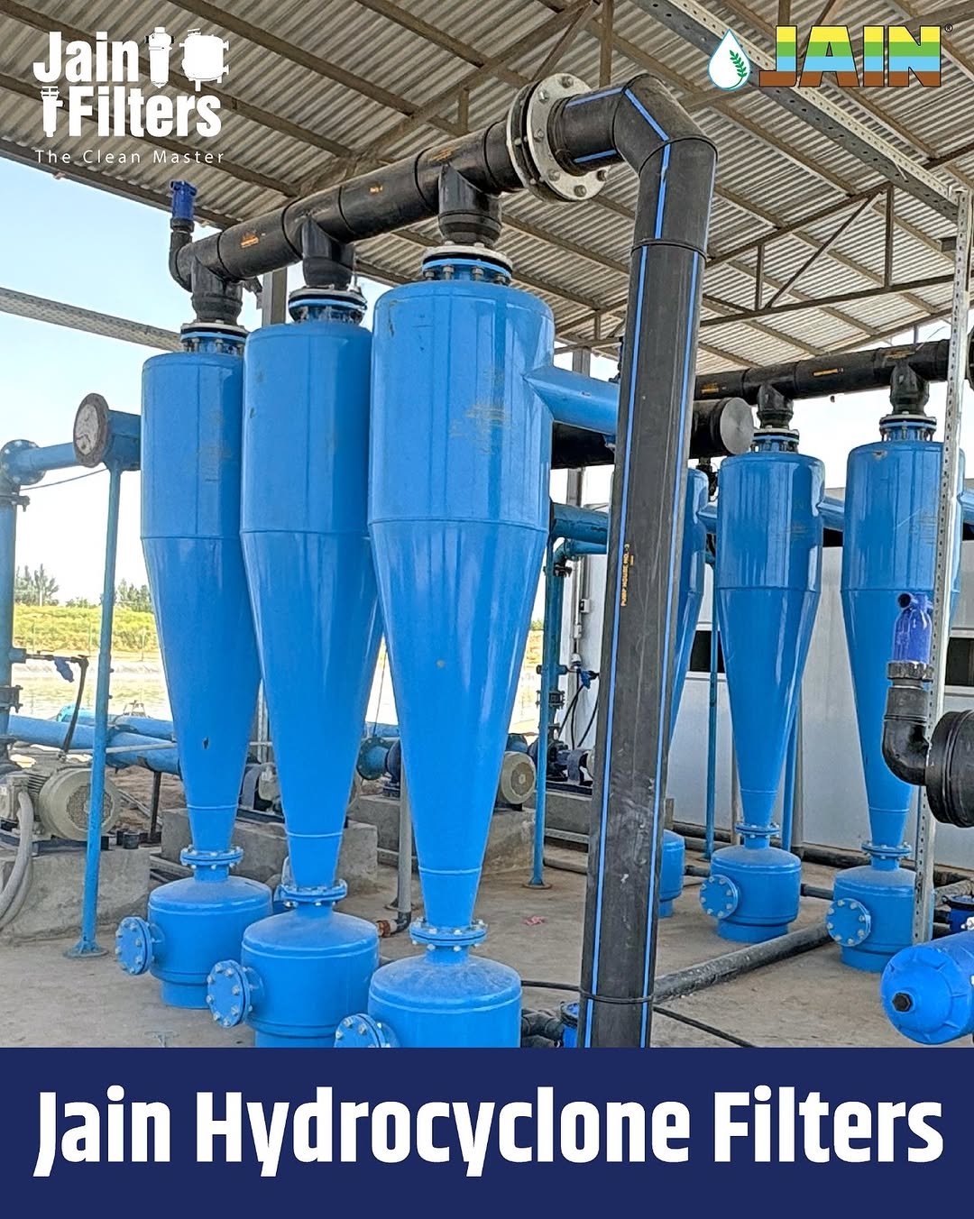 Photo by Jain Irrigation Systems Ltd. on November 28, 2025. May be an image of ‎water heater and ‎text that says '‎Jain İFilters The_clean The_CleanMaster The Clean Master طاوز bl 生る Jain Hydrocyclone Filters‎'‎‎.