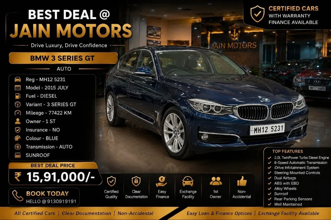 jainmotorspune91 게시물 이미지: 🚘Make*- BMW 3 SERIES 
*⛽️Fuel*- DIESEL...