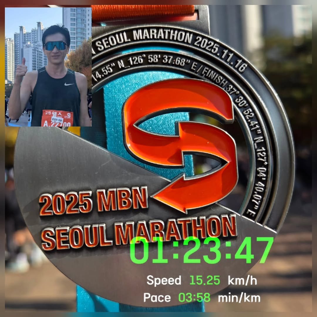 james_run_run 게시물 이미지: 11월 16일MBN. 하프 PB 달성🔥🔥
1:23:47 / 3:58/km

날씨와...