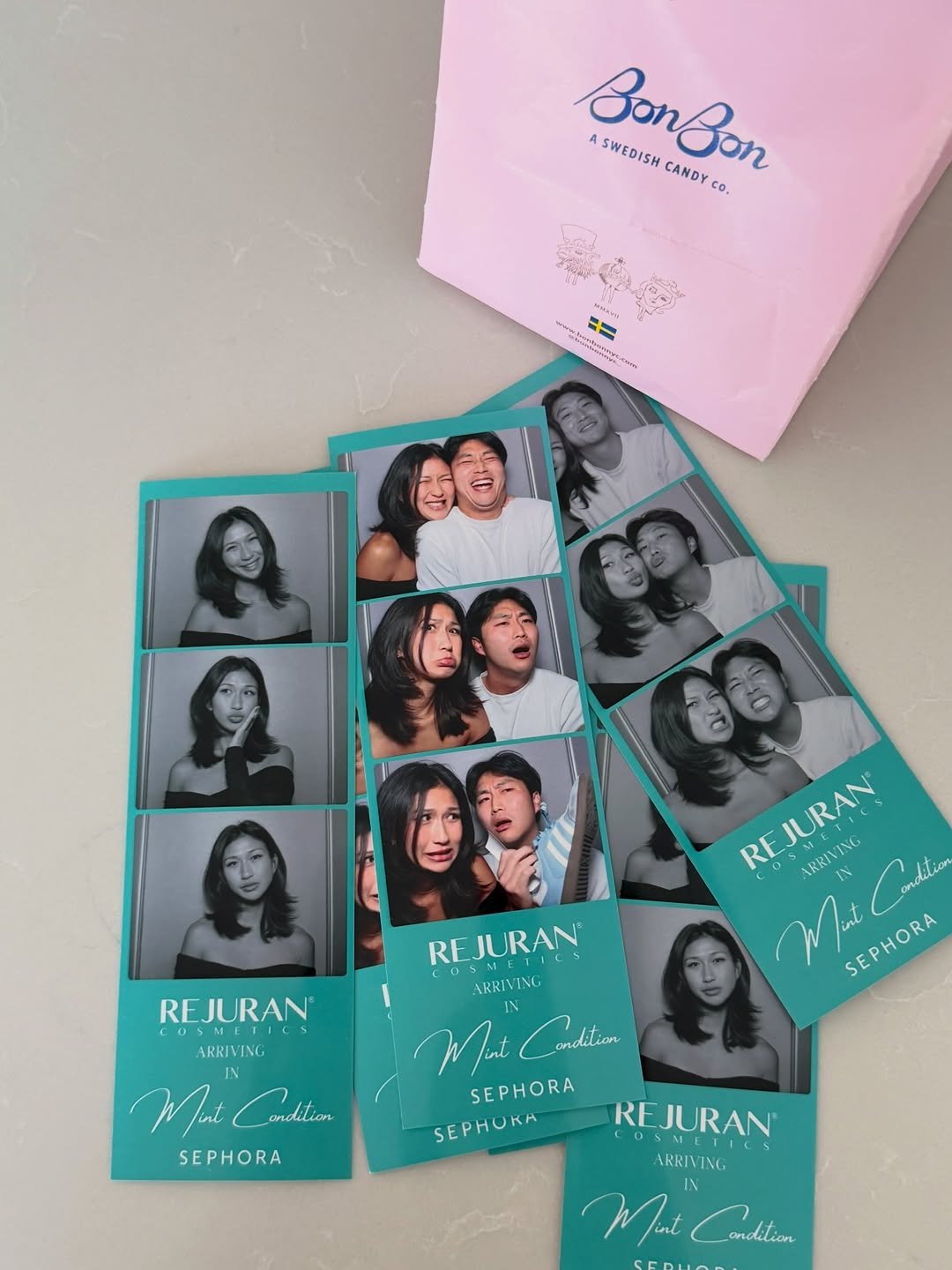 Photo shared by Janay Lee on April 02, 2026 tagging @bonbonnyc_, and @rejurancosmetics. May be an image of card, poster and text that says 'BonBon A SWEDISH CANDY co. PeNn REJURAN REJURAN dition ARRIVING Mat SEPHORA ARRIVING MatColien Condilin andition IN Mat SEPHORA REJURAN SMETIC ARRIVING MatCutie ondition Mat SEPHORA SEPHOKA REJURAN OSME ARRIVING MalCndta andition Mut'.