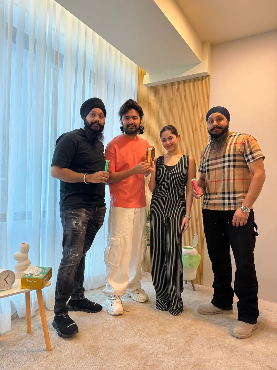 Photo shared by Jannat Zubair Rahmani on January 07, 2026 tagging @parasmehtaofficial, @jas_manchester, and @wellzaventures. May be an image of standing, turban and text.