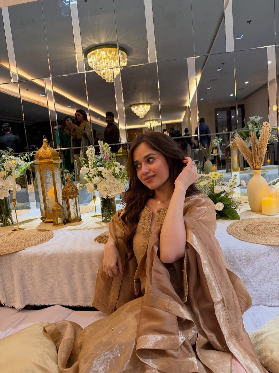 Photo by Jannat Zubair Rahmani on February 27, 2026. May be an image of dress, dais and text.