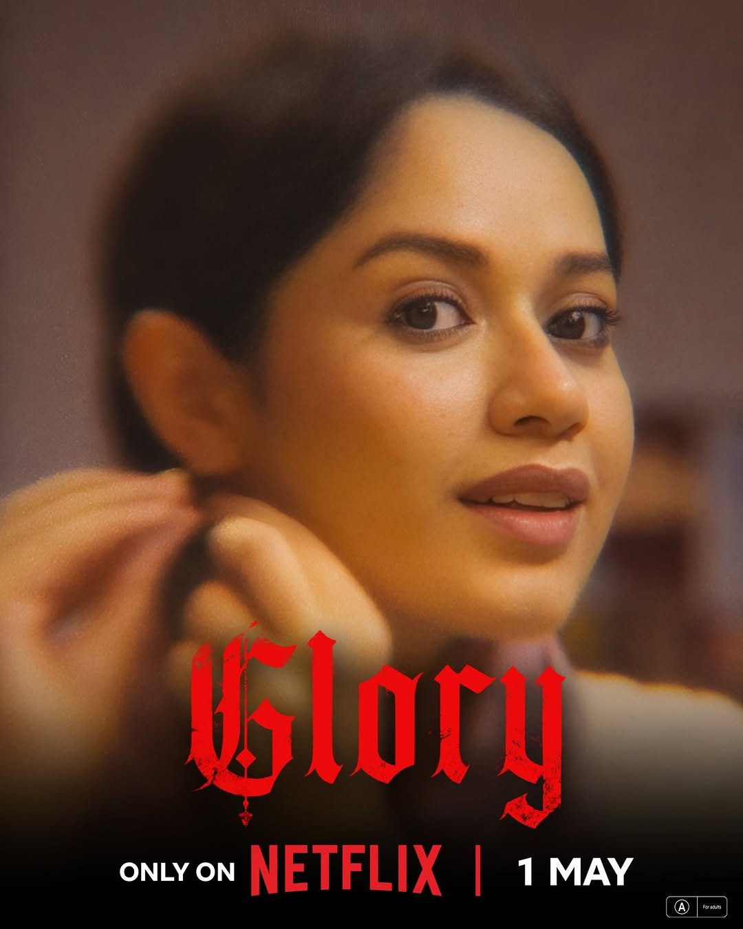Photo shared by Netflix India on April 13, 2026 tagging @jannatzubair29. May be an image of one or more people, poster and text that says 'Glory ONLY ON NETFLIX I 1 MAY'.