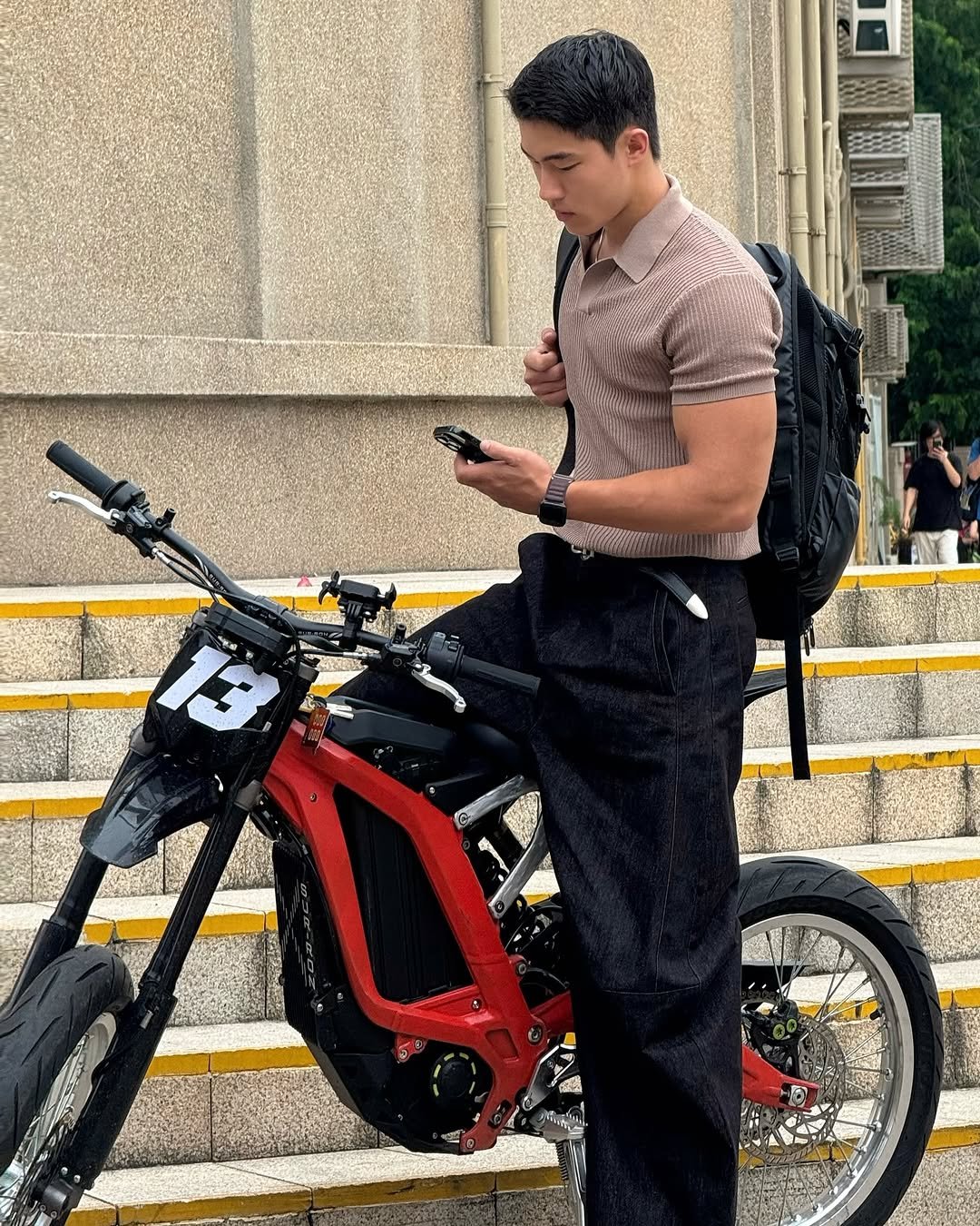 Photo shared by zhenhao_cai on July 23, 2025 tagging @collable_official. May be an image of 3 people, bicycle, segway, scooter and text.